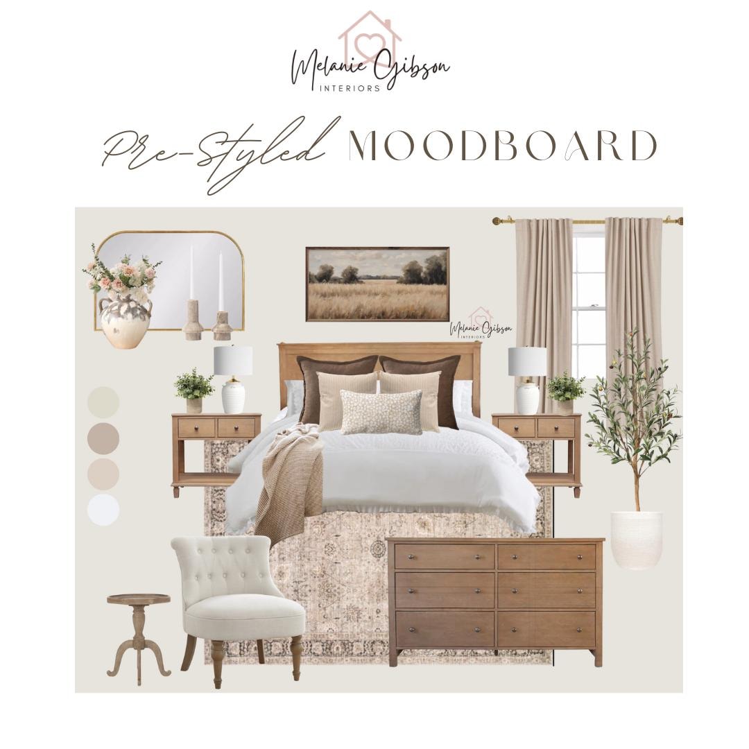 Farmhouse Bedroom Design Mood Board - Shop the Look! - Etsy