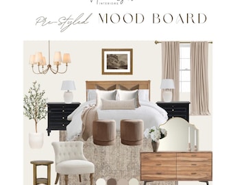 Farmhouse Bedroom Design Mood board - Shop the look!