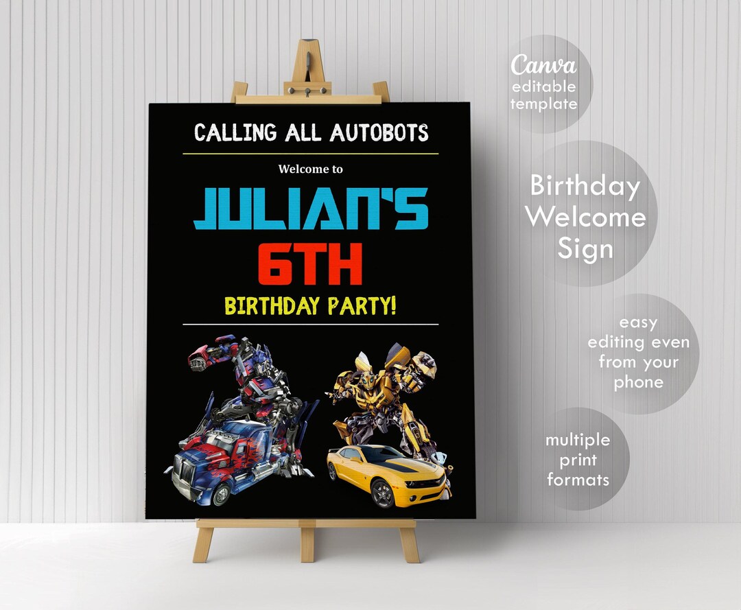 Transformers Welcome Sign In, Printable Birthday Party Rescue Bots ...