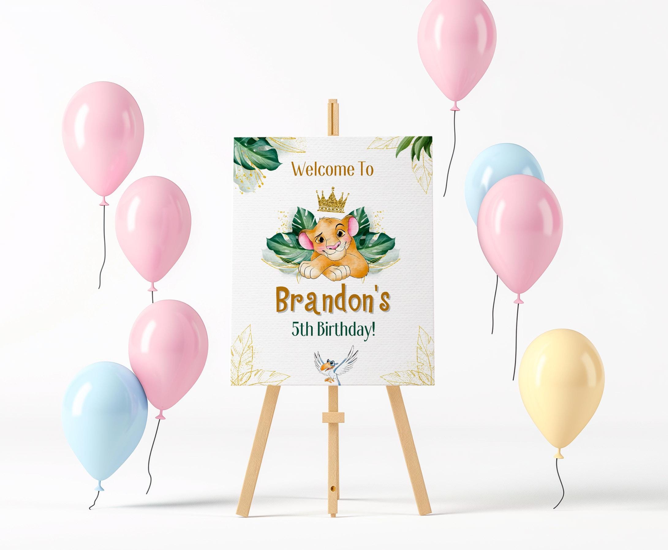 Simba Printable Welcome Sign Template, Lion King Birthday Party Welcome ...