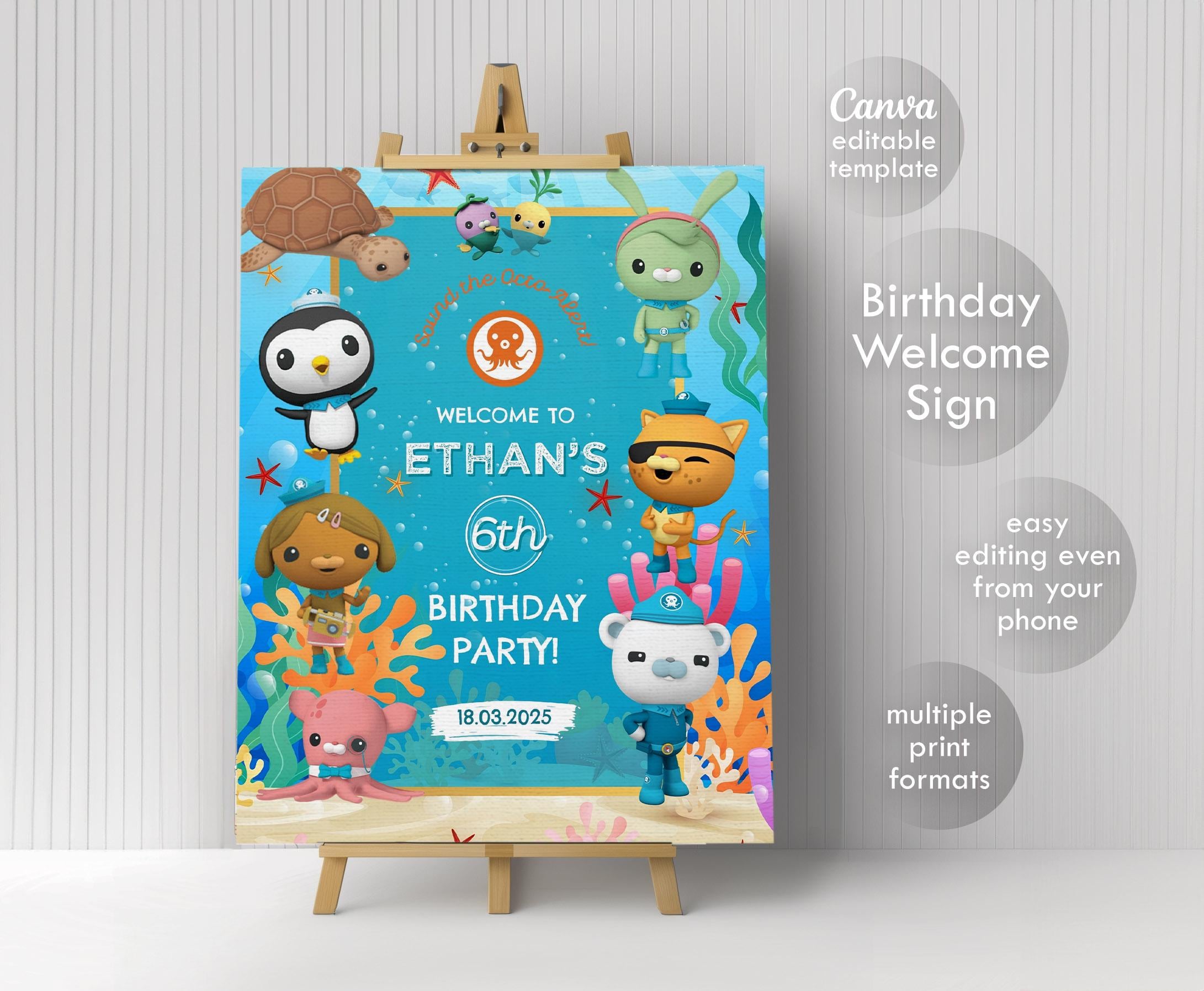 Octonauts Welcome Sign Template, Printable Birthday Party Octanauts ...