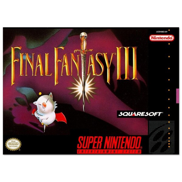 Final Fantasy III Super Nintendo 5x7 Museum Print - Scanned from the original box