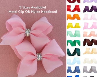 Customizable Hair Bows, Toddler Bows, Baby Bows, Baby Headbands, Rhinestone Bows, Personalized Bows, Sparkly Bows, Bedazzled Bows