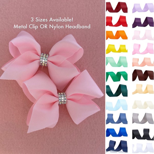 Customizable Hair Bows, Toddler Bows, Baby Bows, Baby Headbands, Rhinestone Bows, Personalized Bows, Sparkly Bows, Bedazzled Bows