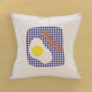 Eggs and Bacon - Square Canvas Pillow, Home Decor, Decorative Pillow, Throw Pillow, 18" x 18"