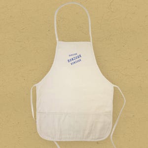 Bonjour Trois - Women&#39;s Apron, Gift for Her, Cooking Apron, Craft Apron, Adult Fit