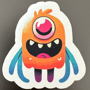 Yellow - Cyclops Monster Sticker - Charming Yellow-Skinned Sticker for Personalizing Gear and Accessories
