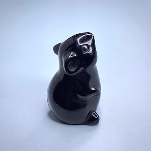 Obsidian Mouse Figurine | Black Obsidian | 1.5” Crystal Mouse Carving