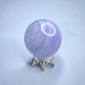 Blue Lace Agate Mini Sphere | Crystal Mini Sphere (No. 5) | 27mm | Stand Included