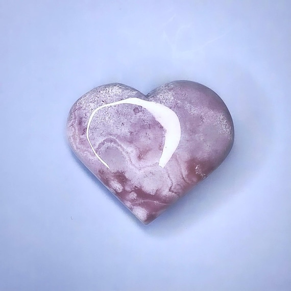 Druzy Pink Amethyst Flower Agate Heart | 71g | Crystal Decor