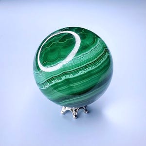 Malachite Sphere | Malachite Ball | Crystal Sphere | (No. 5) | 47mm | Stand Included