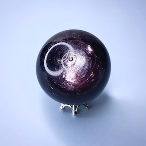 Gem Lepidolite Sphere | Purple Mica | High Quality Lepidolite | Crystal Sphere | (No. 2) | 41mm | Stand Included