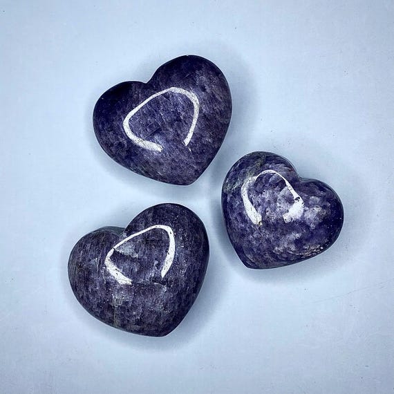 Bloodshot Iolite Sunstone Heart | Purple Sunstone | Crystal Heart Carving | (You Choose)