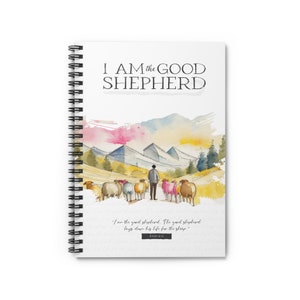 Journal | The Good Shepherd. Comfort, providing, and loving God | Modern Prayer Journal or Notebook | Christian | College, school, or church
