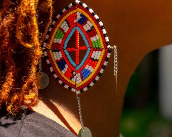 Beaded Earrings, African Jewelry, Gift, Handmade Jewelry, Maasai Jewelry