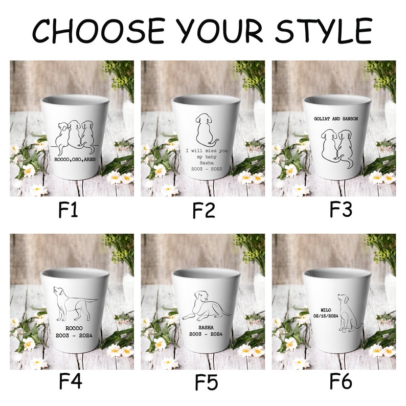 Personalized Mini Succulent Memorial Pot, Pet Memorial Planter, Dog