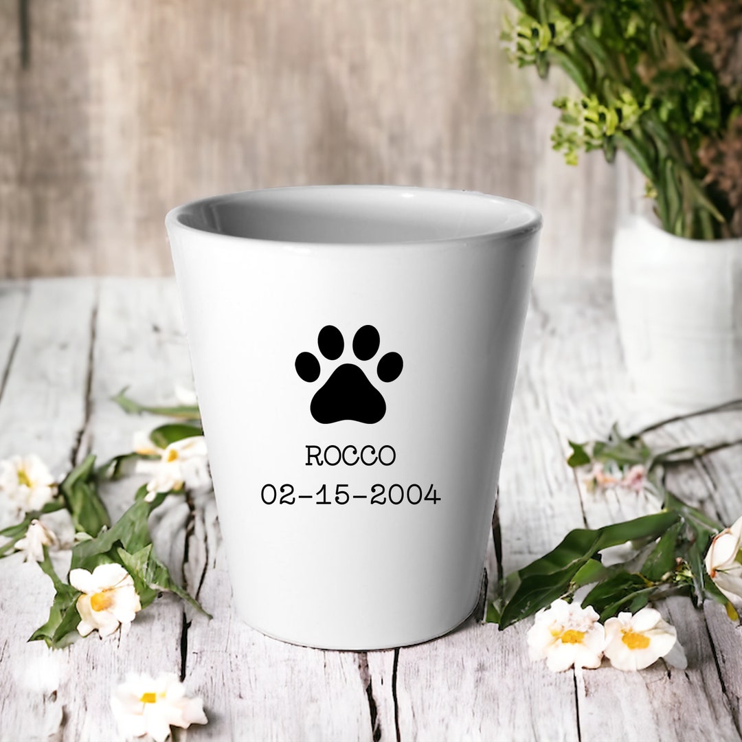 Personalized Memorial Planter, Pet Memorial Flower Pot, Dog Memorial