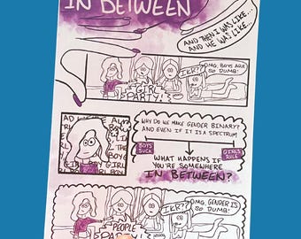 In Between | Trans/Nonbinary Comic for Young Adults, Teens, Middle School