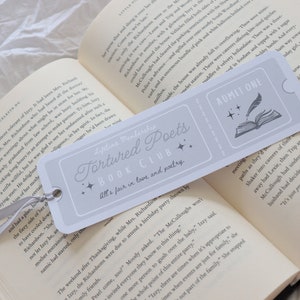 Tortured Poets Inspired Book Club Ticket Bookmark image 1