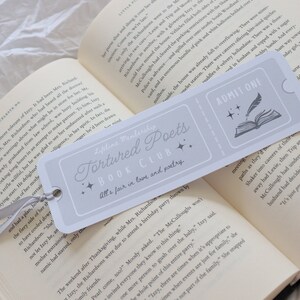 Tortured Poets Inspired Book Club Ticket Bookmark