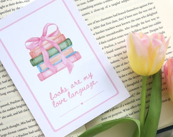 Boeken zijn mijn liefde Taal Coquette Bookish Print