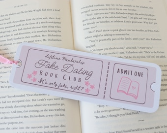 Fake Dating Romance Trope Ticket Bookmark