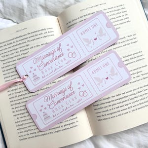 Marriage of Convenience Book Club Romance Trope Ticket Bookmark