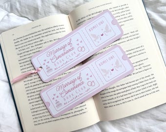 Marriage of Convenience Book Club Romance Trope Ticket Bookmark