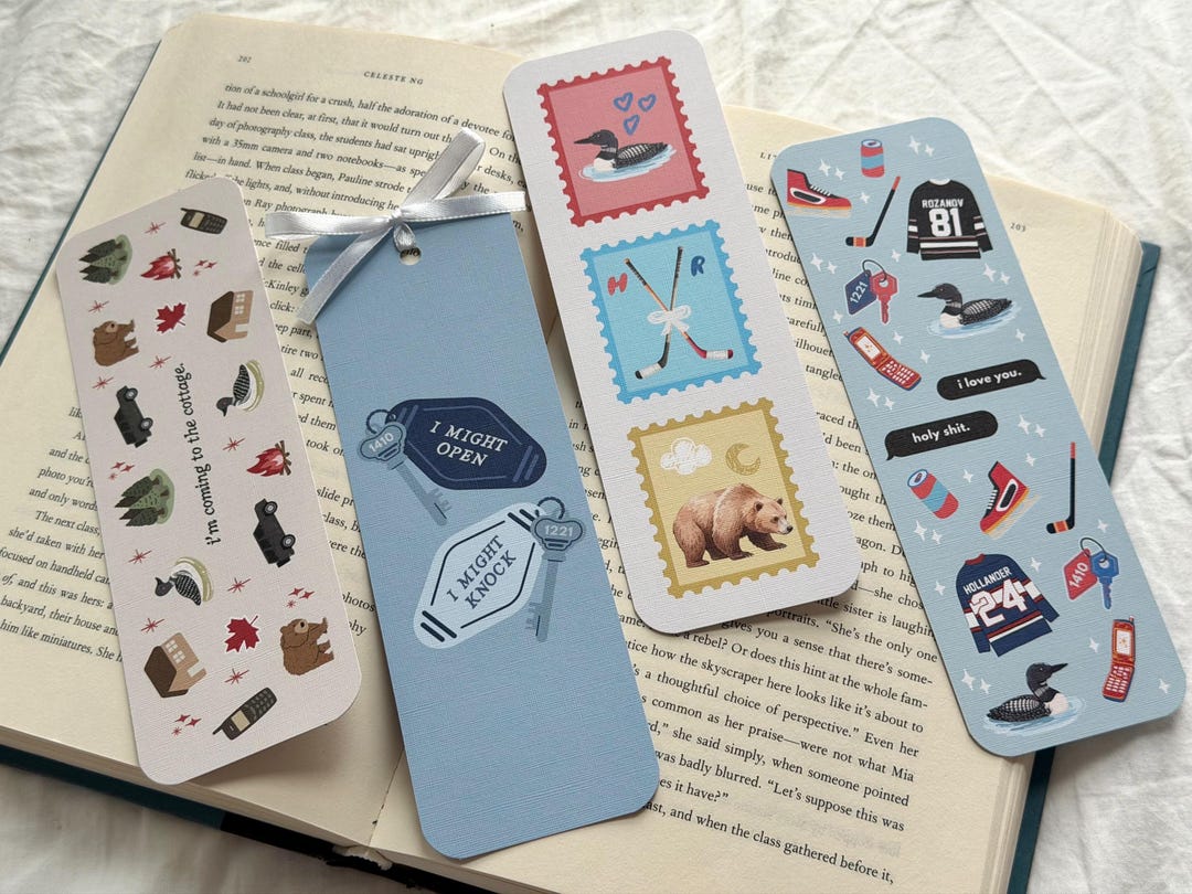 Hockey Romance Inspired Bookmark Set | Cottage, Room Keys, Jerseys ...