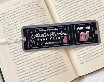 Thriller Readers Book Club Ticket Bookmark | Mystery Books, True Crime Books, Thriller Books