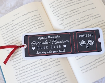 Formula 1 F1 Romance Book Club Ticket Bookmark