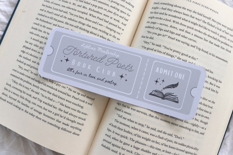 Tortured Poets Inspired Book Club Ticket Bookmark image 3