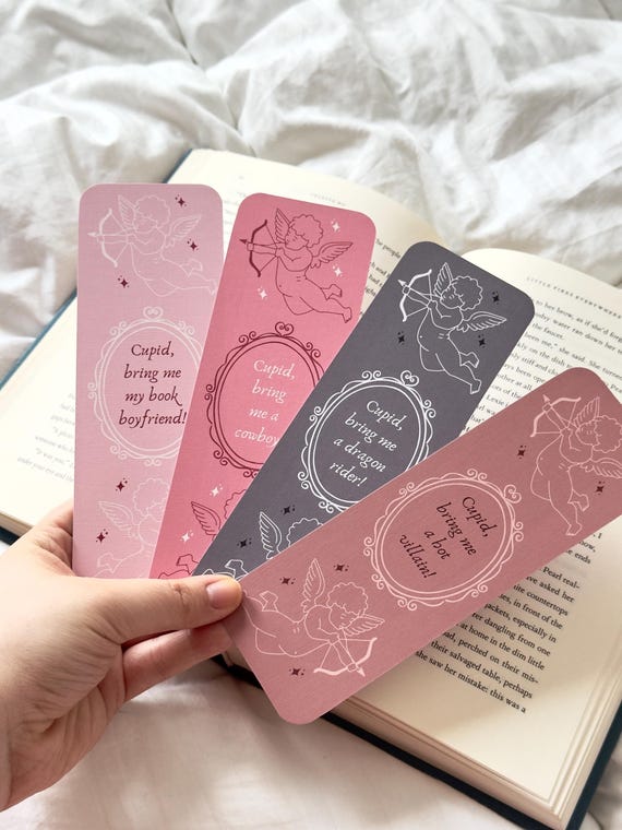 Cupid Bring Me My Book Boyfriend! / Cowboy / Dragon Rider / Hot Villain | Coquette Valentine's Day Bookmark