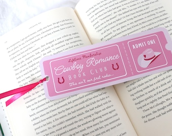 Marcapáginas de entradas del club de lectura Cowboy Romance