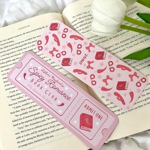 Spicy Romance Book Club Smut Bookmarks | Coquette Ticket Bookmark image 6