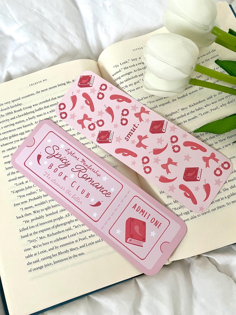 Spicy Romance Book Club Smut Bookmarks | Coquette Ticket Bookmark image 6