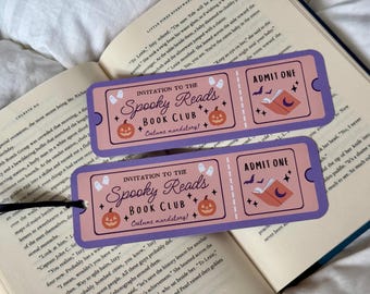 Zakładka do biletu na Halloweenowy Klub Książki Spooky Reads