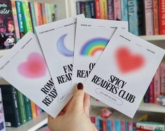 Readers Club Aesthetic Postcard Prints (Romance, Fantasy, Spicy, and Queer Readers Club)