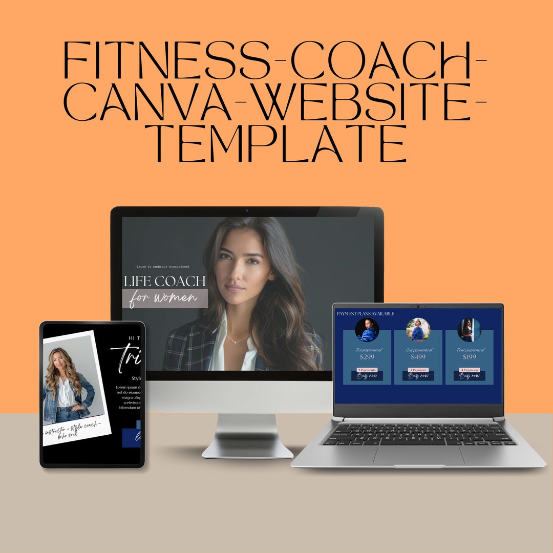 Fitness Coach Canva Website Template INSTANT DOWNLOAD Done for You ...
