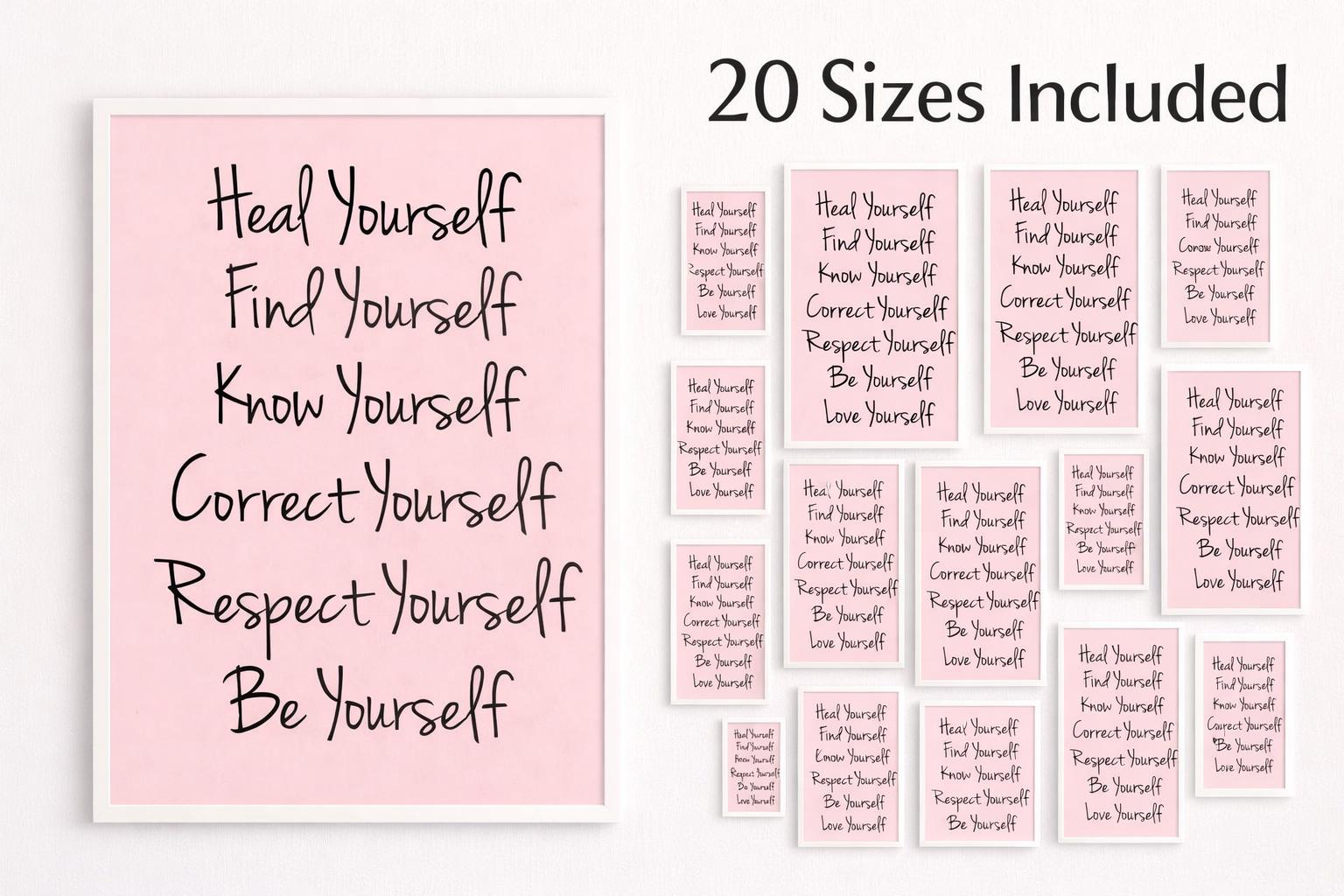 Self Love Affirmation Printable Wall Art, Pink Affirmation Poster, Heal ...