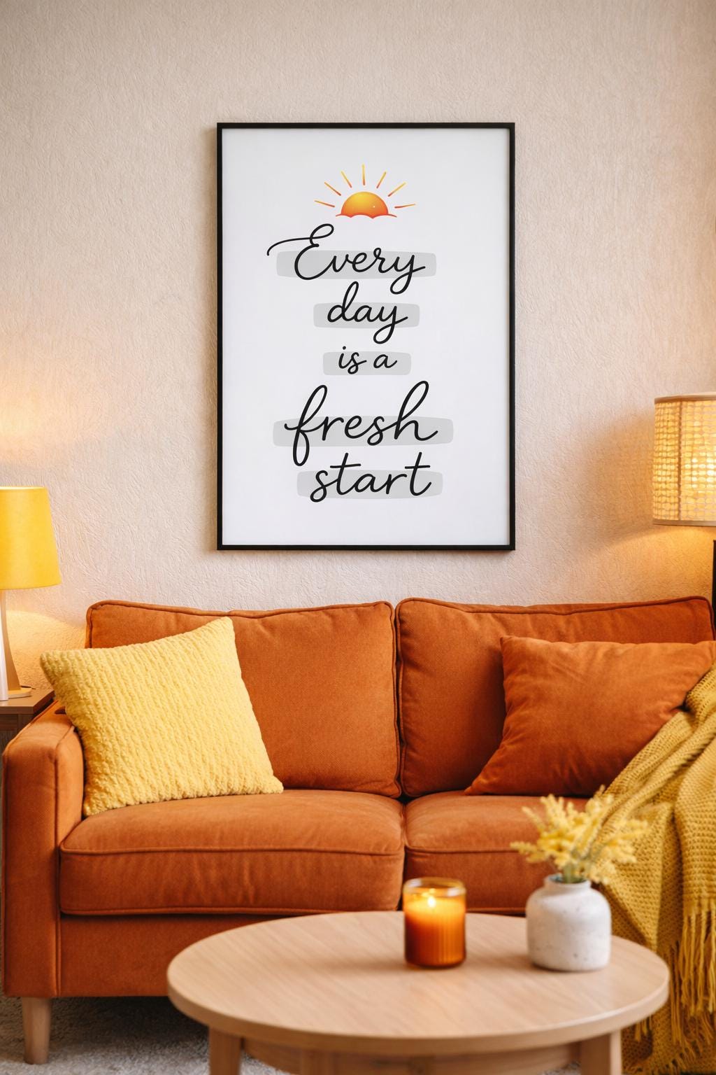 Every Day is a Fresh Start Printable, Sunrise Wall Art Digital Download ...