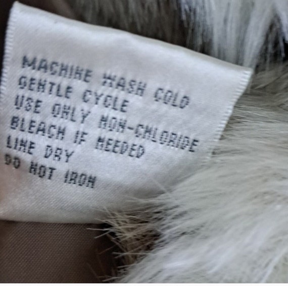 Vntg Charles Klein faux fur snow leopard pea coat… - image 5