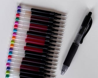 Mini Gel Pen Refills 0.7mm Retractable Pen Refills Colorful Ink Assorted Colors Refill for Gel Ink Replacement for Badge Reel Pens
