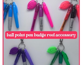 Mini pen set for badge reel accessory gift for nurse breakaway lanyard colorful teacher keychain gift for medical assistant badge reel pen