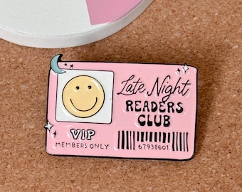 Late night reader cute enamel pin snarky badge reel accessory funny medical pins lanyard gift backpack collector pins quirky bookish gifts