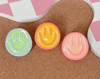 Pastel Smiley cute enamel pin snarky badge reel accessory funny medical pins lanyard gift backpack collector pins quirky bookish gifts