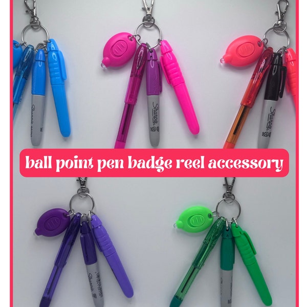 Mini Pen Set For Badge Reel Accessory Gift For Nurse Breakaway Lanyard Colorful Teacher Keychain Gift For Medical Assistant Badge Reel Pen