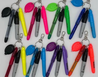 Pen set for badge reel accessory gift for nurse breakaway lanyard colorful teacher keychain gift for medical assistant badge reel pens cna