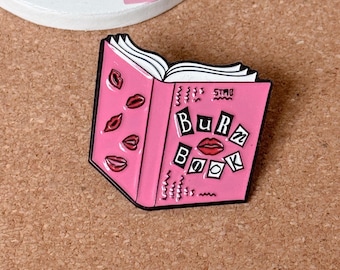 Pink book cute enamel pin snarky badge reel accessory funny medical pins lanyard gift backpack collector pins quirky bookish gifts