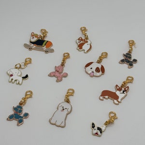 Dog Charm for Badge Reel Boston Terrier Enamel Charm Animal Lover Stitch Marker Medical Assistant Corgi Charm Badge Buddy Nurse Accessory
